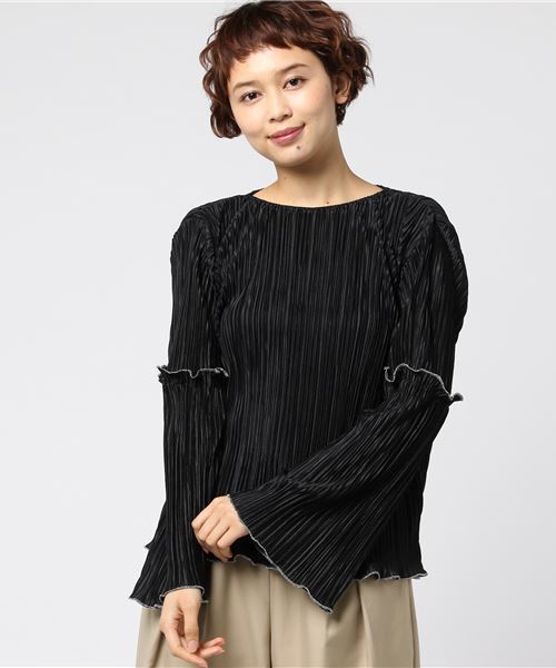 merlot plus(メルロープリュス)の「アコーディオンプリーツブラウス2419(シャツ/ブラウス・レディース・ホワイト/ブラック/ラベンダー・FREE)」の8枚目の写真