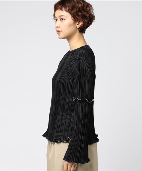 merlot plus(メルロープリュス)の「アコーディオンプリーツブラウス2419(シャツ/ブラウス・レディース・ホワイト/ブラック/ラベンダー・FREE)」の14枚目の写真