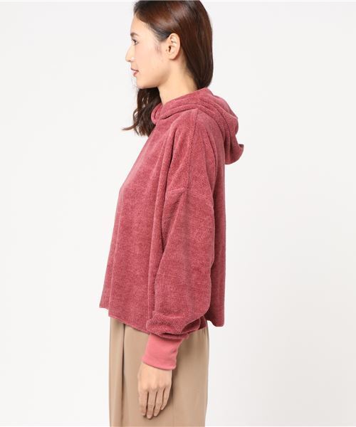 MERLOT（メルロー）の「裾カットオフパーカー1151（パーカー・レディース・ホワイト/ブラック/ベージュ/ネイビー/ピンク・FREE）」の15枚目の写真