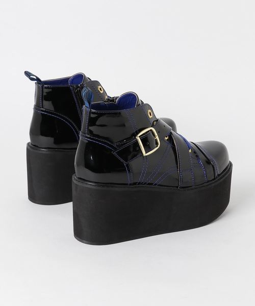 YOSUKE（ヨースケ）の「「YOSUKE/ヨースケ」厚底レースアップハイカットスニーカー（スニーカー・レディース・ブラック/クリアブラック/ブラック×ホワイト・23/24/22.5/24.5/23.5/25）」の5枚目の写真