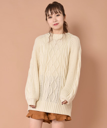 w closet | ケーブル編みロングプルオーバー(ニット/セーター)