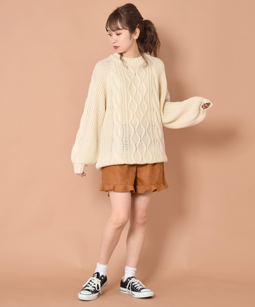 w closet（ダブルクローゼット）の「ケーブル編みロングプルオーバー（ニット/セーター・レディース・サックスブルー/ピンク/ラベンダー/キナリ・FREE）」の20枚目の写真