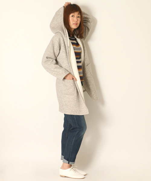 LBC(エルビーシー)の「裏ボアアウター (その他アウター・レディース・ライトグレー/チャコールグレー・LARGE/MEDIUM)」の1枚目の写真