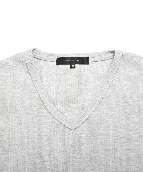 セール】ランダムテレコ無地VネックTシャツ（Tシャツ/カットソー