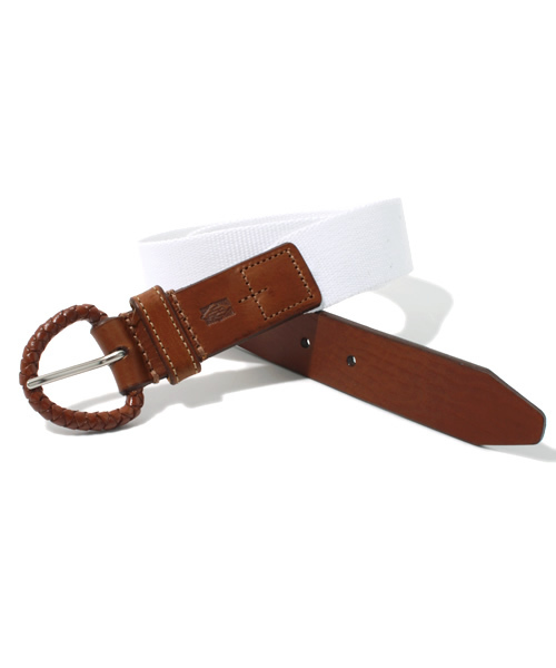 SHIPS（シップス）の「【転売分】Martin Dingman: キャンバス/サドル ベルト（ベルト・メンズ・オリーブ/ナチュラル/イエロー・80/85）」の2枚目の写真