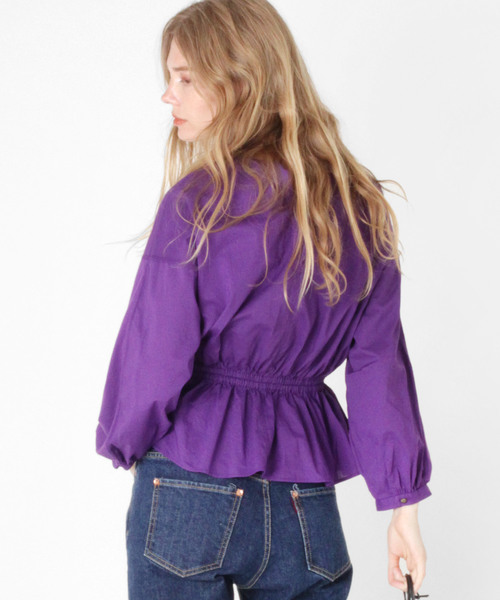 RNA-N（アールエヌエーエヌ）の「M0958 コットンボリュームブラウス（シャツ/ブラウス・レディース・ベージュ/パープル/オフホワイト・MEDIUM）」の14枚目の写真