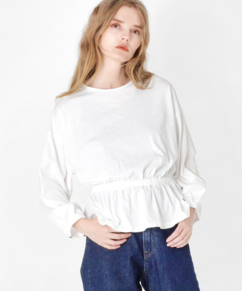 RNA-N（アールエヌエーエヌ）の「M0958 コットンボリュームブラウス（シャツ/ブラウス・レディース・ベージュ/パープル/オフホワイト・MEDIUM）」の6枚目の写真