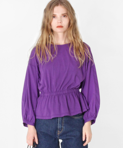 RNA-N（アールエヌエーエヌ）の「M0958 コットンボリュームブラウス（シャツ/ブラウス・レディース・ベージュ/パープル/オフホワイト・MEDIUM）」の9枚目の写真