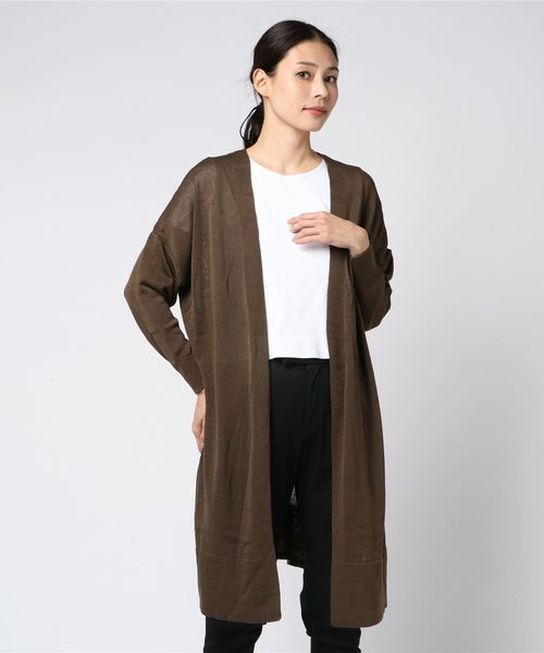 Ameri VINTAGE - Ameri ハーフオープンロングトップ　ロングカーディガン　美品 Ameri VINTAGE - Ameri ハーフオープンロングトップ ロング