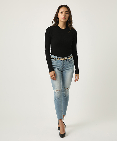 AZUL by moussy(アズールバイマウジー)の「【20190912販売禁止】クラッシュデニムスキニーⅢ(デニムパンツ・レディース・ライトブルー/ダークブルー・SMALL/MEDIUM/LARGE/X-SMALL)」の12枚目の写真