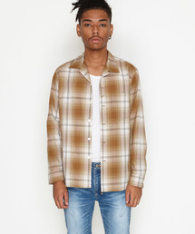 OMBRE CHECK OPEN COLOR SHIRT / オンブレーチェック オープンカラー ロングスリーブシャツ