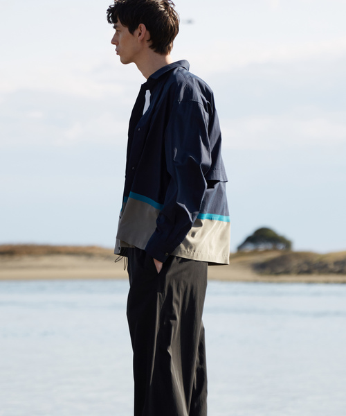 MAISON SPECIAL(メゾンスペシャル)の「オーバーサイズ配色クロップドシャツ 【MAISON SPECIAL/メゾンスペシャル】(シャツ/ブラウス・メンズ・ベージュ/ネイビー・44/46/48)」の10枚目の写真