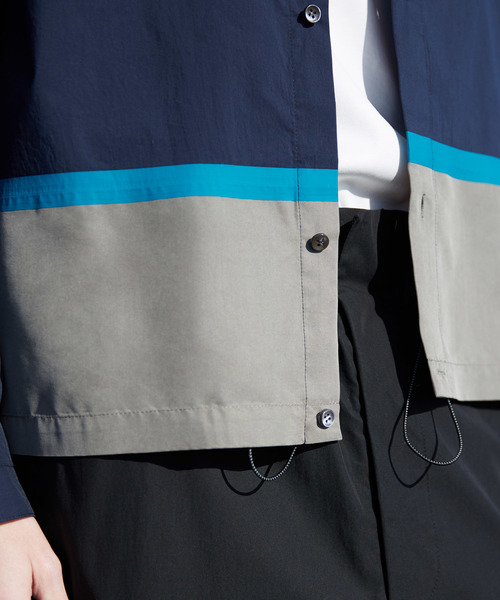 MAISON SPECIAL(メゾンスペシャル)の「オーバーサイズ配色クロップドシャツ 【MAISON SPECIAL/メゾンスペシャル】(シャツ/ブラウス・メンズ・ベージュ/ネイビー・44/46/48)」の12枚目の写真