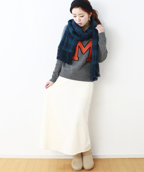 WEGO（ウィゴー）の「WEGO/スウェットマキシスカート（スカート・レディース・ブラック/杢グレー/ネイビー/アイボリー/ホワイト系その他・FREE）」の18枚目の写真