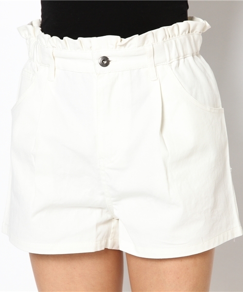 WEGO（ウィゴー）の「WEGO/ウエストフリルショートパンツ（チノパンツ・レディース・ホワイト・MEDIUM）」の4枚目の写真