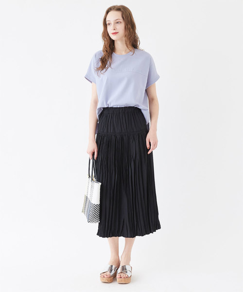 titivate（ティティベイト）の「ﾛｺﾞ刺繍ﾎﾟﾝﾁｶｯﾄｿｰﾌﾟﾙｵｰﾊﾞｰ（Tシャツ/カットソー・レディース・オフホワイト/ブラック/ベージュ/ラベンダー・S/M）」の4枚目の写真