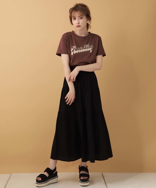 one after another NICE CLAUP（ワンアフターアナザーナイスクラップ）の「【ZOZO限定】ティアードロングスカート（スカート・レディース・ブラウン系その他/ドット/ブラック/ベージュ・FREE）」の11枚目の写真