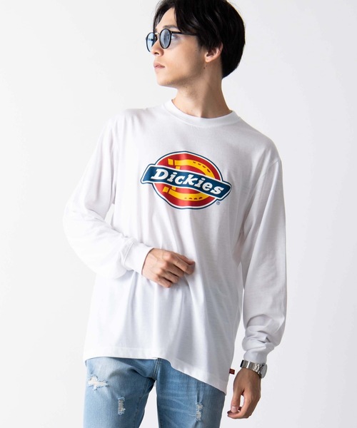 Dickies（ディッキーズ）の「∴WEGO/【WEB限定】Dickies 別注ロゴプリントロンT（Tシャツ/カットソー・メンズ・ベージュ/パープル/ホワイト/ブラック・LARGE/MEDIUM）」の5枚目の写真