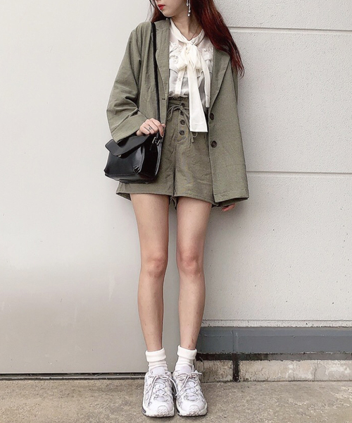 WEGO（ウィゴー）の「WEGO/【セットアップ対応商品】コーデュロイライクフリルリボンキュロット（その他パンツ・レディース・パープル/ブラウン/グリーン/ライトベージュ・FREE）」の22枚目の写真