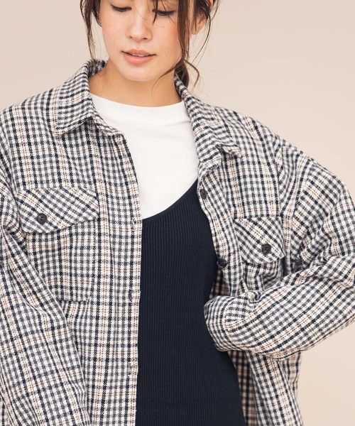 Aunt Marie's（アントマリーズ）の「AUNT MARIE'S　チェックCPOシャツ（シャツ/ブラウス・レディース・ブラック/ブラウン・FREE）」の19枚目の写真