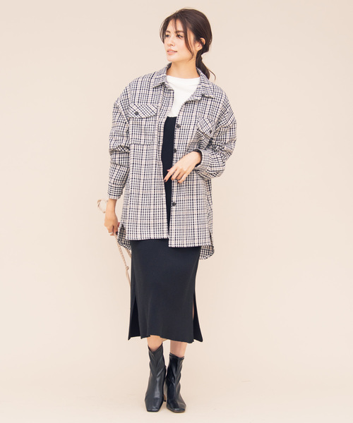 Aunt Marie's（アントマリーズ）の「AUNT MARIE'S　チェックCPOシャツ（シャツ/ブラウス・レディース・ブラック/ブラウン・FREE）」の18枚目の写真
