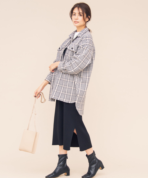 Aunt Marie's（アントマリーズ）の「AUNT MARIE'S　チェックCPOシャツ（シャツ/ブラウス・レディース・ブラック/ブラウン・FREE）」の17枚目の写真
