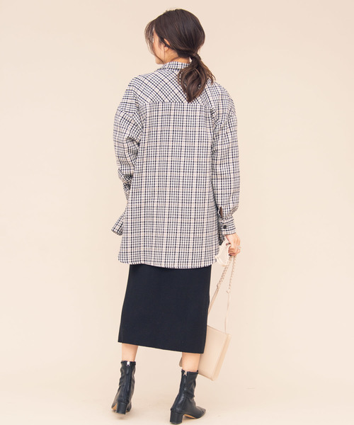 Aunt Marie's（アントマリーズ）の「AUNT MARIE'S　チェックCPOシャツ（シャツ/ブラウス・レディース・ブラック/ブラウン・FREE）」の15枚目の写真