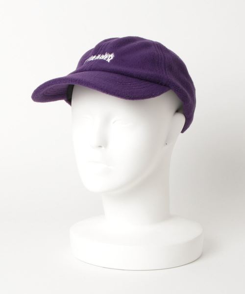 THRASHER（スラッシャー）の「FLAME LOGO FLEECE DAD CAP/スラッシャー ロゴ キャップ 帽子 ユニセックス（キャップ・メンズ・ブラック/ベージュ/パープル/グレー・FREE）」の4枚目の写真