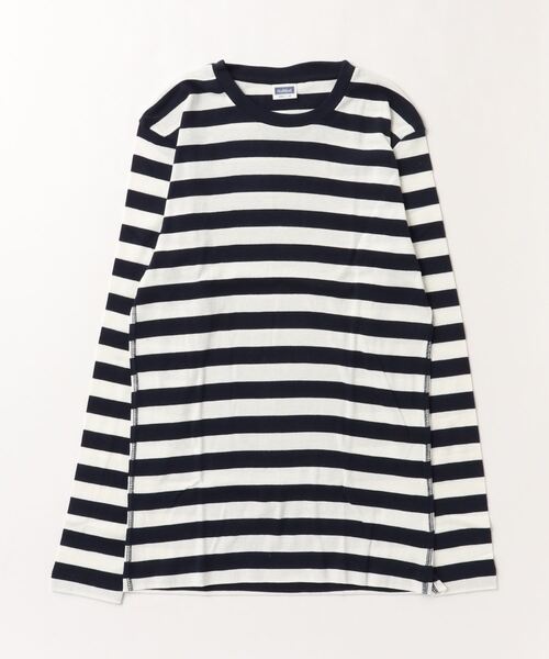 Healthknit(ヘルスニット)の「【 Healthknit / ヘルスニット 】 フライスクルーネック長袖Tシャツ 862 SIP(Tシャツ/カットソー・メンズ・ダークネイビー/オフホワイト/ブラック系その他/ネイビー/ダークブルー・LARGE/SMALL/MEDIUM/S/M)」の4枚目の写真
