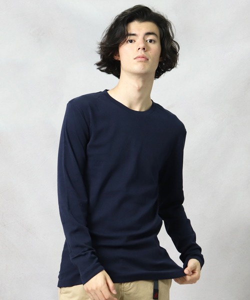 Healthknit(ヘルスニット)の「【 Healthknit / ヘルスニット 】 フライスクルーネック長袖Tシャツ 862 SIP(Tシャツ/カットソー・メンズ・ダークネイビー/オフホワイト/ブラック系その他/ネイビー/ダークブルー・LARGE/SMALL/MEDIUM/S/M)」の3枚目の写真