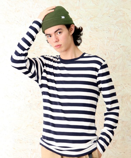 Healthknit(ヘルスニット)の「【 Healthknit / ヘルスニット 】 フライスクルーネック長袖Tシャツ 862 SIP(Tシャツ/カットソー・メンズ・ダークネイビー/オフホワイト/ブラック系その他/ネイビー/ダークブルー・LARGE/SMALL/MEDIUM/S/M)」の5枚目の写真