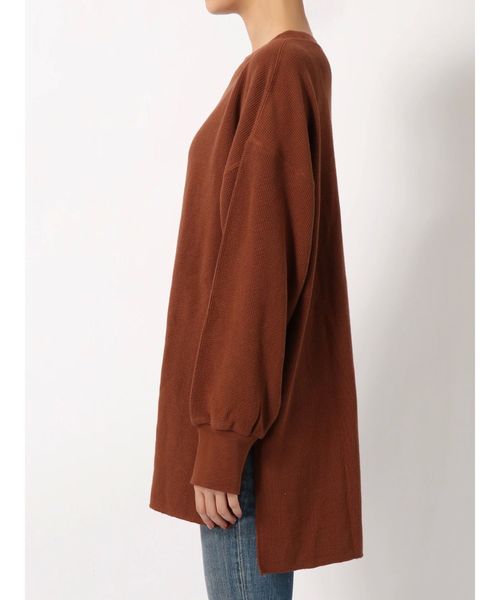 Ungrid(アングリッド)の「畦ワッフルルーズロングスリーブTee(Tシャツ/カットソー・レディース・ブラウン/チャコールグレー/オフホワイト・FREE)」の22枚目の写真