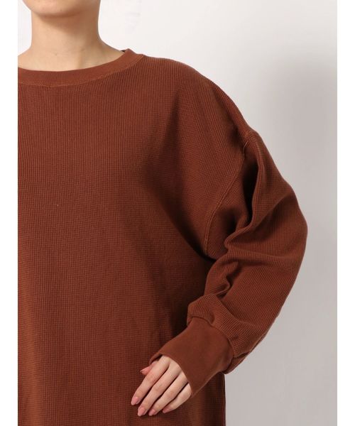 Ungrid(アングリッド)の「畦ワッフルルーズロングスリーブTee(Tシャツ/カットソー・レディース・ブラウン/チャコールグレー/オフホワイト・FREE)」の19枚目の写真