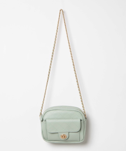 WEGO（ウィゴー）の「WEGO/キルティングフラップショルダーバッグ（ショルダーバッグ・レディース・ベージュ/グリーン系その他/ブラック・FREE）」の5枚目の写真