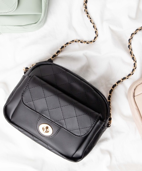 WEGO（ウィゴー）の「WEGO/キルティングフラップショルダーバッグ（ショルダーバッグ・レディース・ベージュ/グリーン系その他/ブラック・FREE）」の16枚目の写真