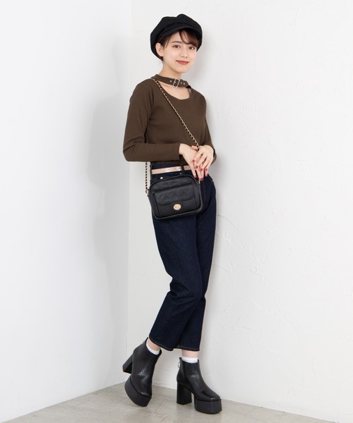 WEGO（ウィゴー）の「WEGO/キルティングフラップショルダーバッグ（ショルダーバッグ・レディース・ベージュ/グリーン系その他/ブラック・FREE）」の14枚目の写真