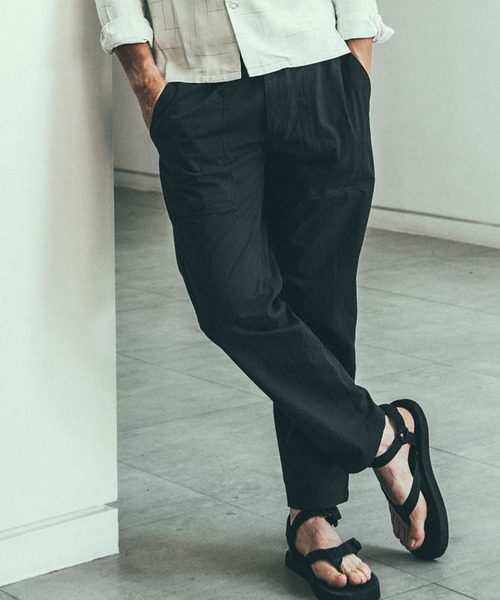 CRIMIE(クライミー)の「NYLON & COTTON BAKER PANT(チノパンツ・メンズ・ブラック/ベージュ/カーキ/ネイビー・XS/S/M/L/XL/XXL)」の2枚目の写真