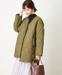 natural couture | 波々柄ミドルキルティングコート(その他アウター)