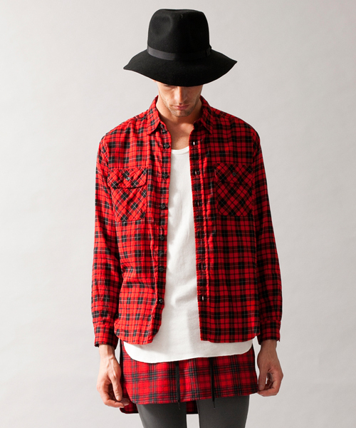 MONKEY TIME(モンキータイム)の「MT T/R チェック オーバー スカート ◆(その他パンツ・メンズ・ブラック/レッド・フリー)」の13枚目の写真