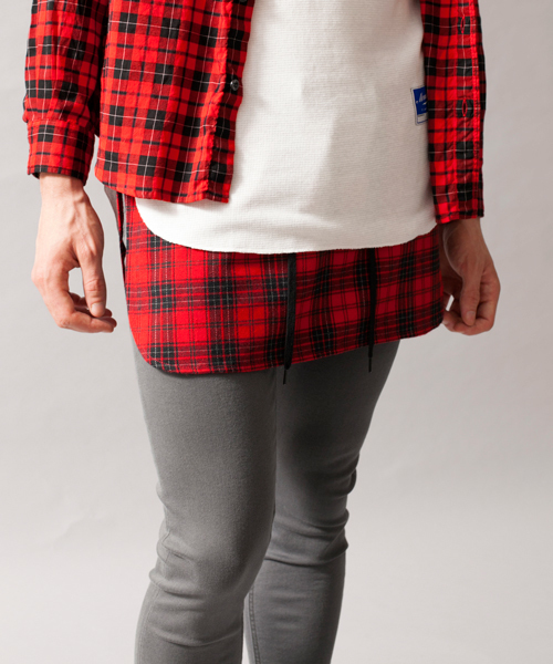MONKEY TIME(モンキータイム)の「MT T/R チェック オーバー スカート ◆(その他パンツ・メンズ・ブラック/レッド・フリー)」の14枚目の写真