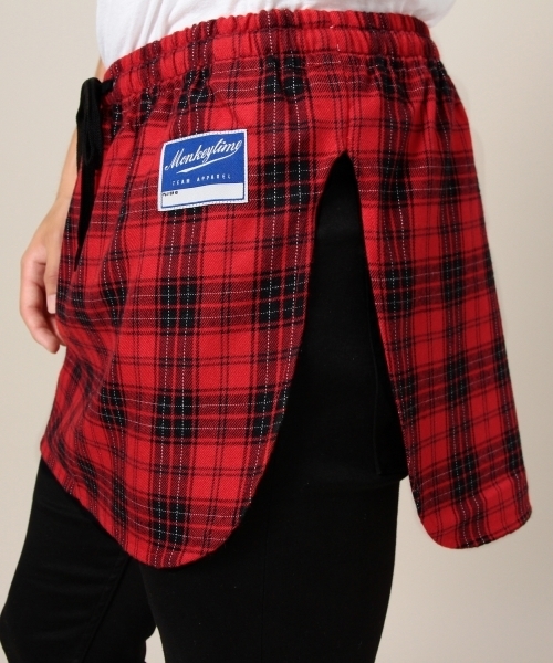 MONKEY TIME(モンキータイム)の「MT T/R チェック オーバー スカート ◆(その他パンツ・メンズ・ブラック/レッド・フリー)」の7枚目の写真