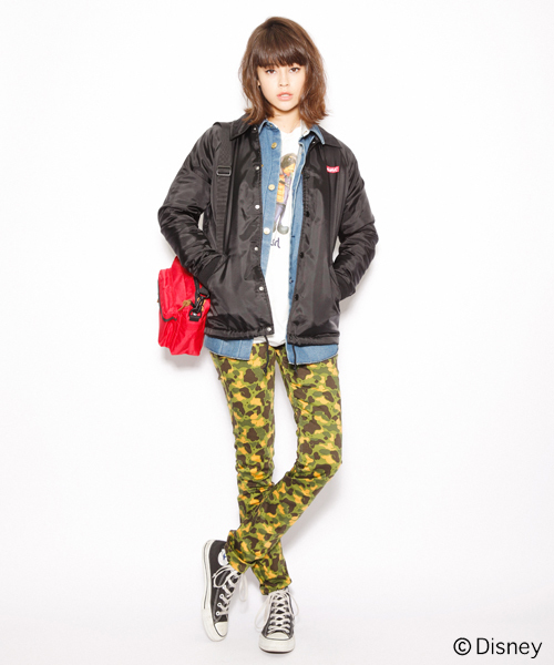 X-girl(エックスガール)の「XGIRL COACH JACKET(ナイロンジャケット・レディース・ブラック/レッド/イエロー/ネイビー/ライトブルー・1/2)」の7枚目の写真