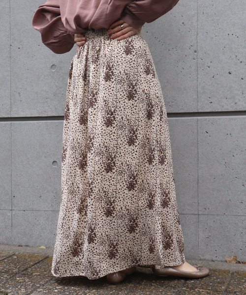 tiptop（ティップトップ）の「2020SS　<pocket>【web限定アイテム】花柄Aラインナロースカート（スカート・レディース・ブラック/ピンク/アイボリー・FREE）」の8枚目の写真