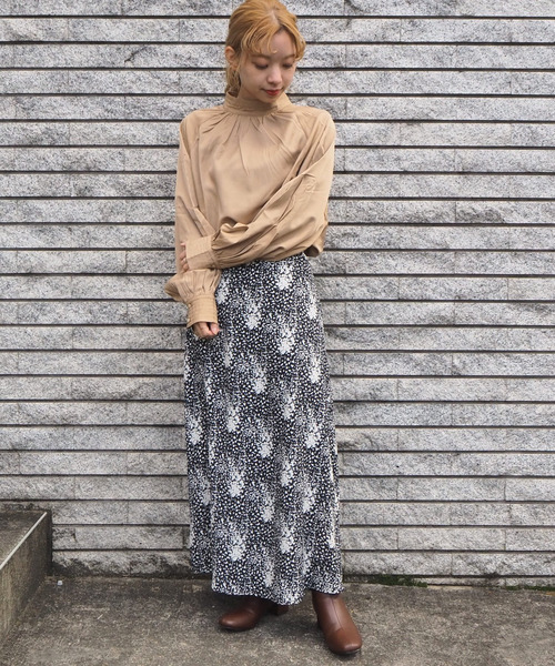 tiptop（ティップトップ）の「2020SS　<pocket>【web限定アイテム】花柄Aラインナロースカート（スカート・レディース・ブラック/ピンク/アイボリー・FREE）」の14枚目の写真