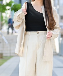 Candy Fantasy | 【a】ライトオックス バンドカラー無地&チェック長袖シャツ(シャツ/ブラウス)