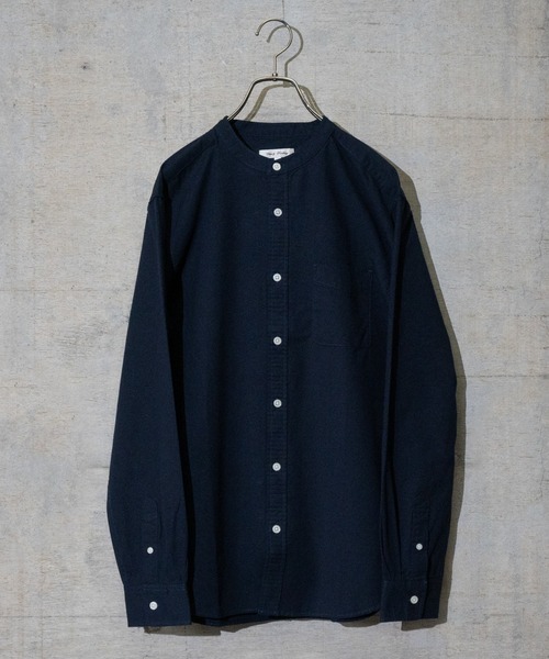 Candy Fantasy(キャンディーファンタジー)の「【a】ライトオックス バンドカラー無地&チェック長袖シャツ(シャツ/ブラウス・メンズ・ホワイト/ブラック/ネイビー/グレー/サックスブルー/ブラック系その他/チェック/ベージュ・LARGE/MEDIUM/X-LARGE)」の6枚目の写真