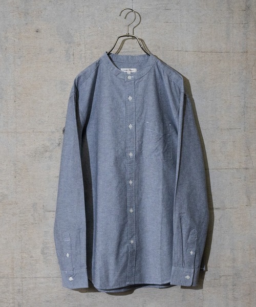 Candy Fantasy(キャンディーファンタジー)の「【a】ライトオックス バンドカラー無地&チェック長袖シャツ(シャツ/ブラウス・メンズ・ホワイト/ブラック/ネイビー/グレー/サックスブルー/ブラック系その他/チェック/ベージュ・LARGE/MEDIUM/X-LARGE)」の5枚目の写真