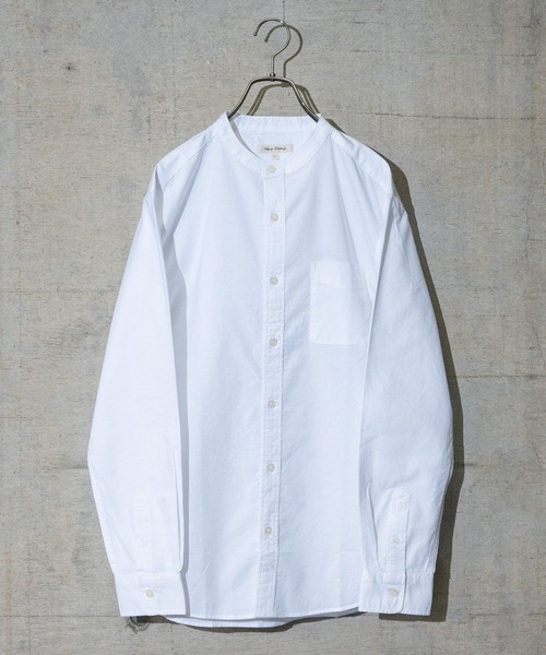 Candy Fantasy(キャンディーファンタジー)の「【a】ライトオックス バンドカラー無地&チェック長袖シャツ(シャツ/ブラウス・メンズ・ホワイト/ブラック/ネイビー/グレー/サックスブルー/ブラック系その他/チェック/ベージュ・LARGE/MEDIUM/X-LARGE)」の2枚目の写真