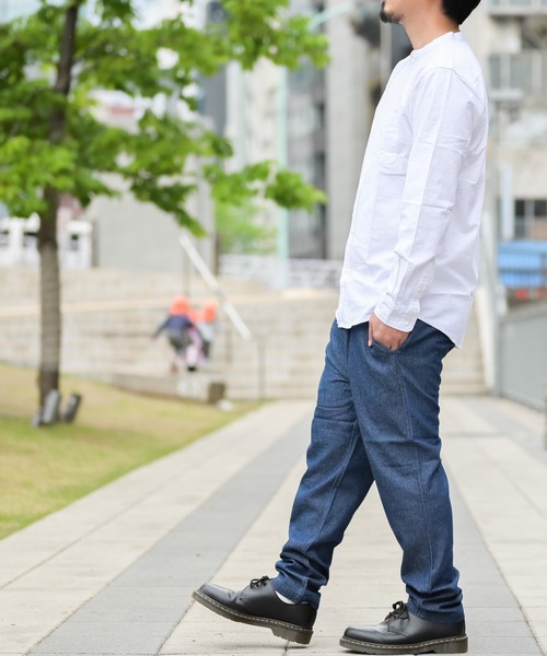 Candy Fantasy(キャンディーファンタジー)の「【a】ライトオックス バンドカラー無地&チェック長袖シャツ(シャツ/ブラウス・メンズ・ホワイト/ブラック/ネイビー/グレー/サックスブルー/ブラック系その他/チェック/ベージュ・LARGE/MEDIUM/X-LARGE)」の12枚目の写真