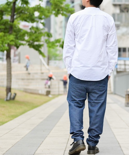 Candy Fantasy(キャンディーファンタジー)の「【a】ライトオックス バンドカラー無地&チェック長袖シャツ(シャツ/ブラウス・メンズ・ホワイト/ブラック/ネイビー/グレー/サックスブルー/ブラック系その他/チェック/ベージュ・LARGE/MEDIUM/X-LARGE)」の13枚目の写真